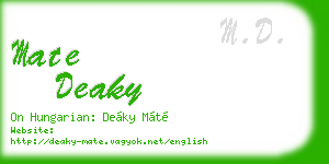 mate deaky business card