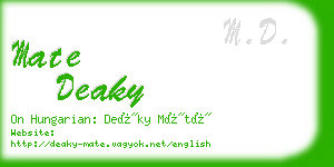 mate deaky business card